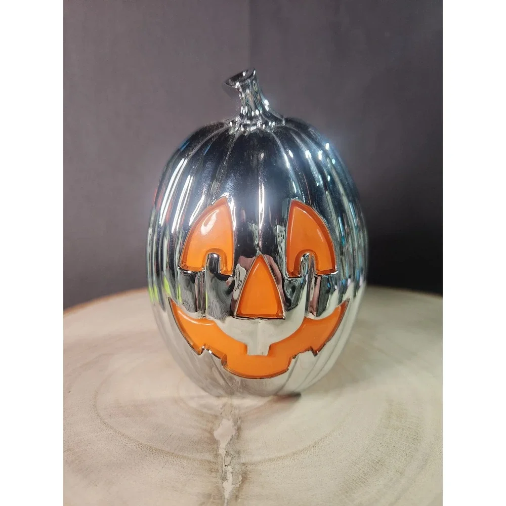 New Silver Jack-O-Lantern Pumpkin NightLight Wallflower Bath & Body Works Plug I